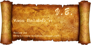 Vass Balabán névjegykártya